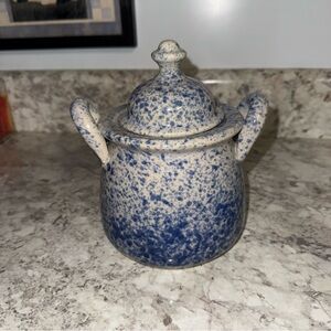 Vintage Speckled Pottery Vase Jug with handles